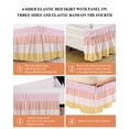 thumbnail image 6 of Colorful Stripe Wrap Around Bed Skirts for King Bed 18" Drop,Bed Skirt with Adjustable Elastic Belt Dust Ruffle Bed Valance for Bedroom Hotel Modern Pink Red Yellow Vertical Striped Bed Frame Cover, 6 of 7