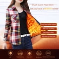 thumbnail image 4 of Uhndy Winter Jackets Coats for Women, Women Fashion Winter Plush Warm Thicken Red Plaid Print Button Woolen Jacket Women Coat Christmas Gifts for Women, 4 of 6