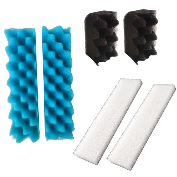 Qzbhct 2 Pcs Black Bio-Foam, 2 Blue Foam Max Filter, 2 White Foam Filter Kit for Fluval 406/407 Canister Filtration Systems