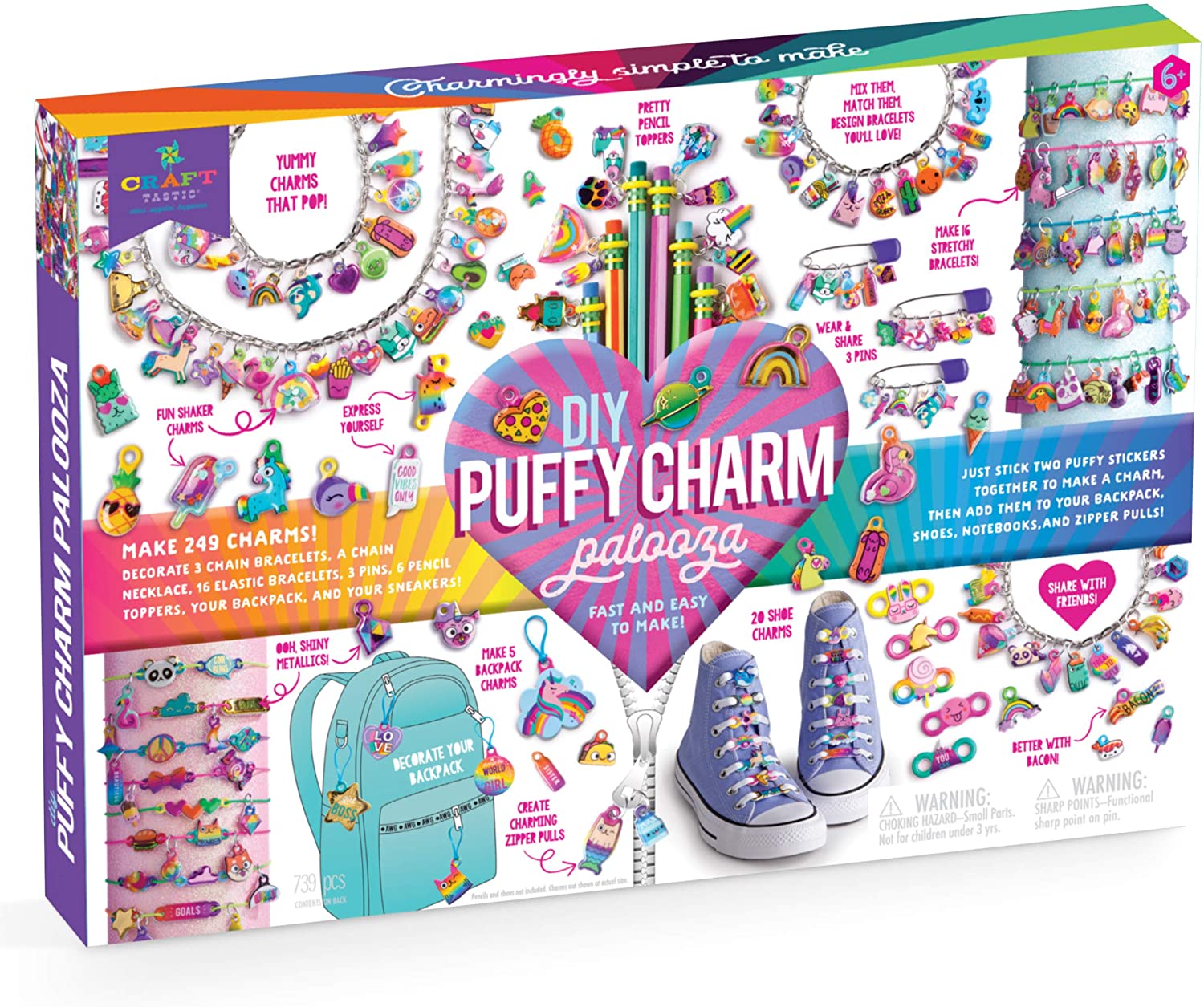 Crafttastic DIY Puffy Charm Palooza Jewelry Making Kit Creates 249