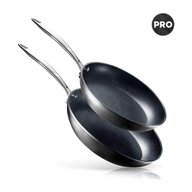 Pro 10 in. and 11.5 in. Aluminum Ultra-Nonstick Hard Anodized Diamond Infused Induction Capable Fry Pan Set (2-Piece) Pro 10 in. and 11.5 in. Aluminum Ultra-Nonstick Hard Anodized Diamond Infused Induction Capable Fry Pan Set (2-Piece)