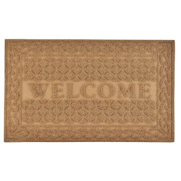 Superio Non-Slip Welcome Doormat for Entry, Indoor Outdoor, Heavy Duty, Waterproof, Easy Clean, Low-Profile Mats for Entry, Garage, Patio, High Traffic Areas, Lattice Coir, 18"x30" (1, Natural)
