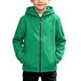 thumbnail image 4 of BXJX Boys Rain Jackets, Water Resistant Full Zip Hooded Windproof Windbreaker with Pockets Green Size 6-7 T, 4 of 9