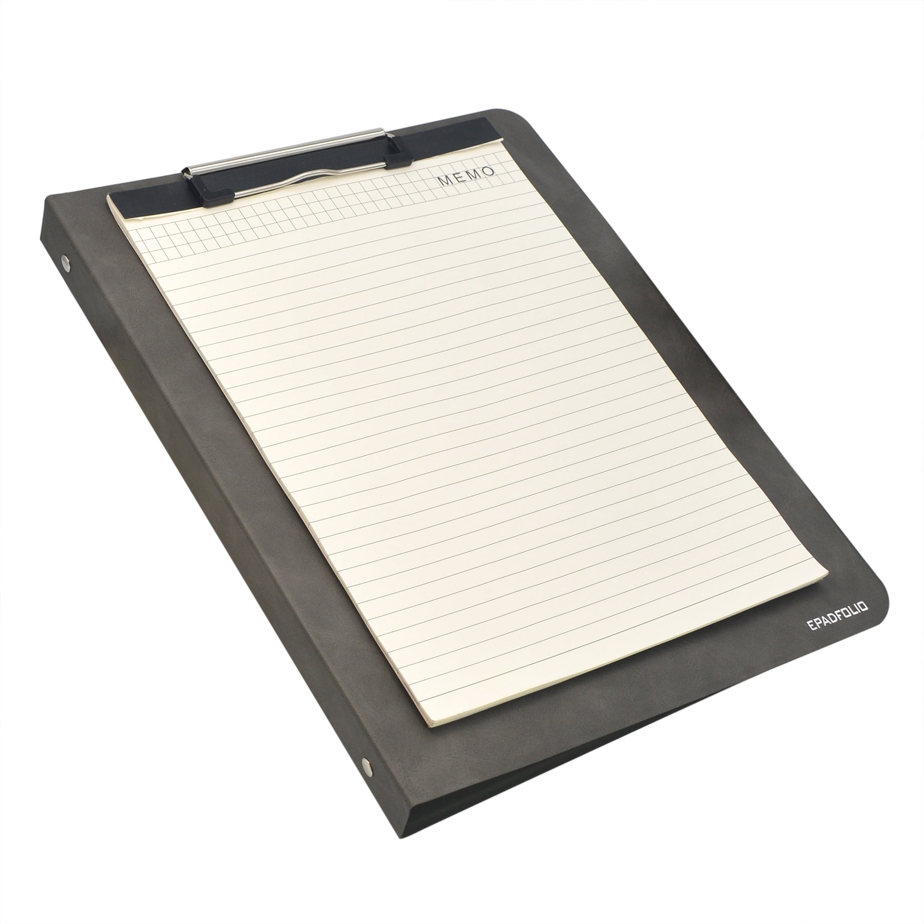 3 Ring Binder Padfolio Clipboard Case with Color File Folders, PU Leather Padfolio Ring Binder with Clipboard