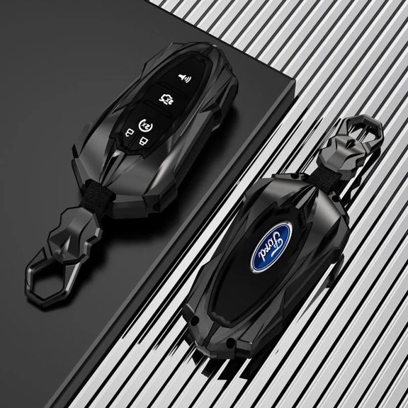 Heavy Duty Key Fob Cover Case with Keychain for Ford F150, Mustang, Explorer, Edge, Fusion, Lincoln MKZ, MKC, MKX – Key Shell Protector and Accessory