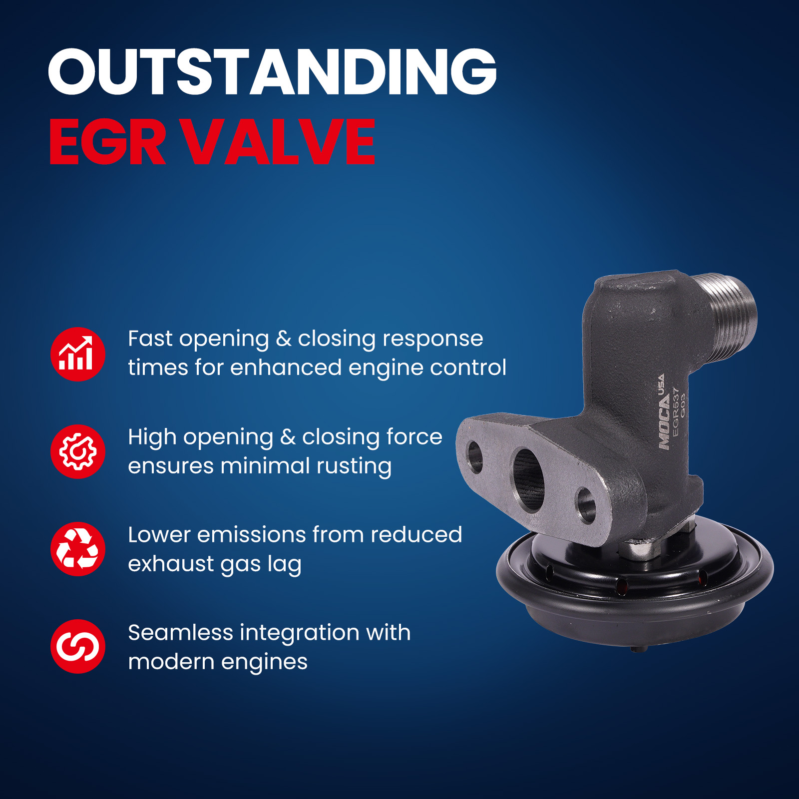 MOCA AUTOPARTS EGV537T Exhaust Gas Recirculation EGR Valve Fit for 2002-2004 & 2006-2009 Ford E-150 5.4L & 2000-2005 Ford Excursion 5.4L 6.8L & 1998-2004 Lincoln Navigator 5.4L