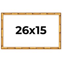 26x15 Frame Gold Bamboo Solid Wood Picture Frame | 1 Inch Moulding Width | Interior Frame Depth