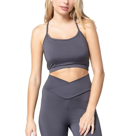 FashionMille Women s Active Cross Back Workout Cami Sports Bra Top