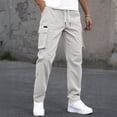 thumbnail image 2 of Pantalon Cargo en Ripstop pour Homme Pantalon Tactique Pantalon de Randonnée avec Multiples Poches Résistant à l'Eau pour Plein Air Militaire Pêche Travail Tenue Quotidienne Coupe Confortable / IhhxPro,Beige P, 2 of 9