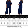 thumbnail image 2 of Pantalones Conjunto de ajuste holgado para mujer Cintura elástica Conjuntos de salón de 2 piezas Trajes casuales suaves para damas Cgtredaw Azul Marino S para Mujer, 2 of 6