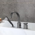 thumbnail image 6 of Matte Black Waterfall Bathtub Faucet Set - Roman Tub Filler with Hand Shower Five, 6 of 9