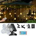 thumbnail image 2 of Solar Lights Outdoor Solar Light Strip, 8 Modes,Ip68, Clip Type Solar Panel - Usb Charging + Remote Control (Mode Display/Power Display) Soft Light Strip, Outdoor Court Outdoor Solar Lights, 2 of 9