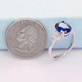thumbnail image 3 of 2.5ct Oval-Shaped Dark Blue Stone Ring, 925 Sterling Silver Engagement Ring for Women (Size 7), 3 of 7