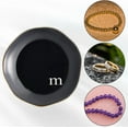 thumbnail image 5 of Ceramic Jewelry Tray 4.7 Inch Round Decorative Jewelry Plate Trinket Dish for Rings Earrings Necklaces Bracelet Watch Keys Birthday Mother's Day Christmas for Women Gift Black (m) Black, 5 of 9