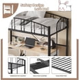 thumbnail image 4 of Negra tamaño individual loft cama - heavy duty metal frame con arched guardrail y safety ladder, space-saving, 4 of 6