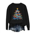thumbnail image 4 of Womens Casual Christmas Long Sleeve Tee Shirts Oversized Sweatshirt Zip Up Plus Size Pullover Sweaters Crewneck Sweatshirts Graphic Fall Tops, 4 of 6