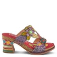 thumbnail image 5 of Spring Step L'Artiste Rossie Hand-Painted Leather Sandals – Women’s Slip-On Platform Sandal with Hook & Loop Closure, Colorful Heel, Adjustable Strap, 5 of 8