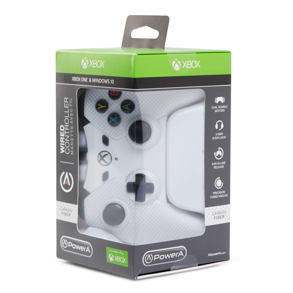 PowerA Xbox One, Wired Controller, Carbon Fiber White, 150662501