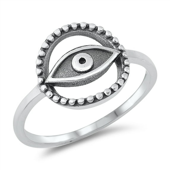 Protective Eye Bali Style Ring .925 Sterling Silver Band Jewelry Female Male Unisex Size 8