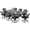 Dark Bronze/Navy Blue, variant on MEETWARM 9-Piece Outdoor Patio Dining Set, All Weather Cast Aluminum Patio Funiture Table and Chairs Set- 94.5” Rectangular Table and 8 Cushioned Swivel Rocker Chairs for Garden, Umbrella Hole, Khaki