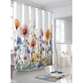 thumbnail image 3 of Fsddascl Spring Floral Shower Curtain Set - Standard 72" x 72" Washable Bathtub Curtain with 12 Hooks, Yellow Pink Flowers Farmhouse Waterproof Fabric Stall Shower Curtains for Bathroom/Bathtub, 3 of 6