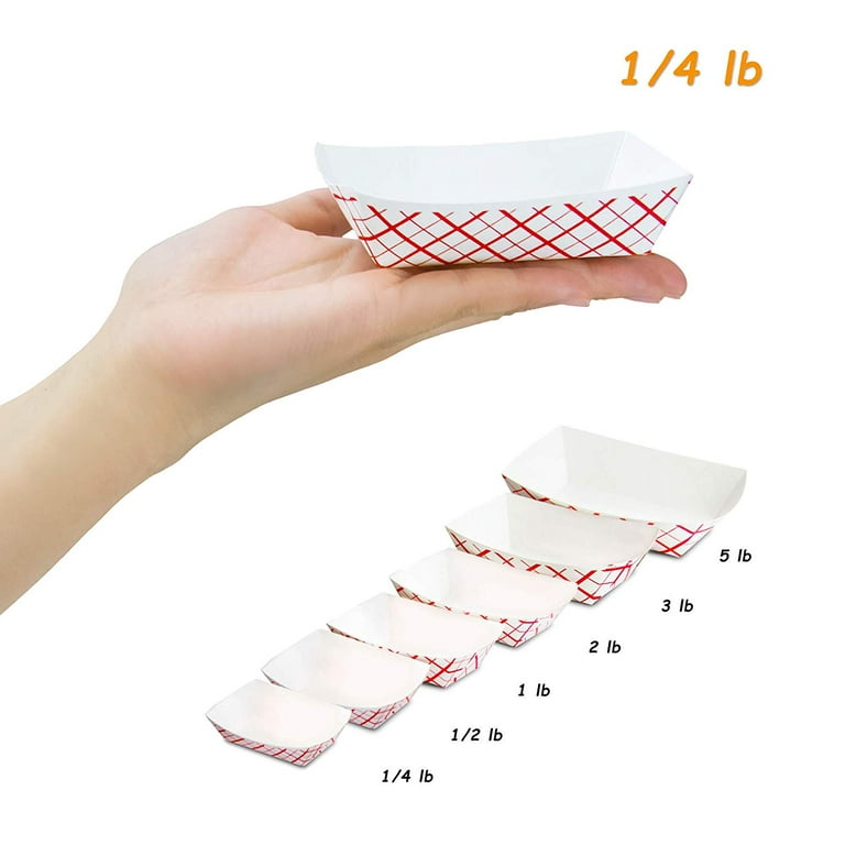 #250 2 1/2 lb. Red Check Paper Food Tray - 500/Case