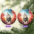 thumbnail image 2 of Hello 2025 Scottish Fold Celebrates Happy New Year Firework Balloon Ceramic Round Ornament Cat Lover Kitten Owner Gifts Home Tree Decor - 02024, 2 of 5
