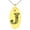 Gold, variant on Stainless Steel Letter J Initial Dotted Monogram Engraved Small Oval Charm Pendant Necklace