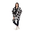 thumbnail image 1 of Safdie & Co. Jeté Tranquilité Blanc Noir Plaid, 1 of 2