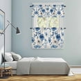 thumbnail image 5 of Blue Flower Kitchen Curtains Sets for Windows 36 Inch Length, Botanical Country Nature Aesthetics Floral Rod Pocket Window Treatments Tier Curtains and Valances Set for Bedroom/Bathroom, 5 of 8