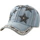 thumbnail image 1 of Gorra de béisbol de mezclilla para mujer con viseras Y2k de moda con diamantes de imitación, protección UV, para exteriores, 1 of 4