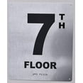 thumbnail image 1 of 7TH Floor Sign- Floor Number Sign- Tactile Touch Braille Sign (Aluminum !!, Brush Silver, Size 10X12)- The Sensation line, 1 of 3