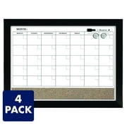 Quartet Home Dcor Magnetic Combination Calendar Board, Dry-Erase and Cork, 17" x 23", Two-Tone Frame