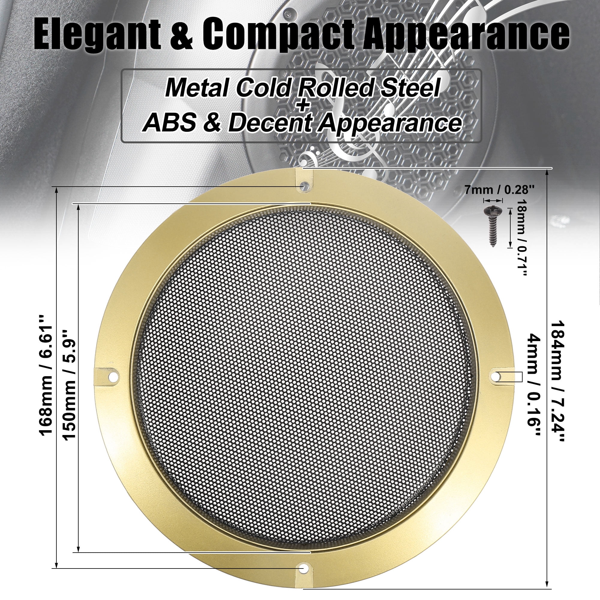 Unique Bargains 2pcs 6.5" Car Audio Speaker Cover Subwoofer Grill Horn Guard