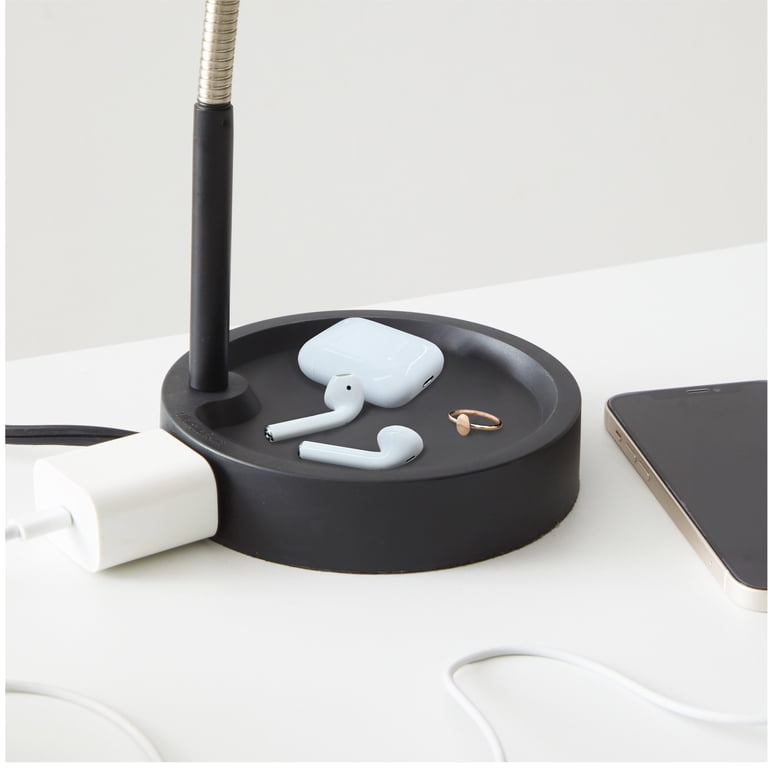Mainstays LED Desk Lamp with Outlet, Matte Black photo 6