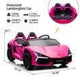 thumbnail image 5 of Track Seven 24V 2-Seater Ride on Car, Licensed Lamborghini Revuelto Electric Car with Remote Control, Music, LED Lights, Key Start, Spring Suspension, Max Speed 4.3mph, 24V Ride on Toy Car, Pink, 5 of 10