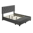 thumbnail image 4 of Boyd Sleep Salerno Linen Upholstered Tufted Platform Storage Bed Frame, Full, Charcoal, 4 of 11
