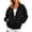 Black A, variant on Enjoytime Sweatshirt for Women Collared 3/4 Sleeve Solid Color Zip Up Jacket Fall Fashion Casual Lightweight Sweatshirts