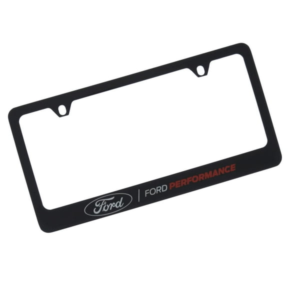 Ford Performance wordmark Black Coated Zinc Metal License Plate Frame Holder wide Bottom engraved 2 Hole