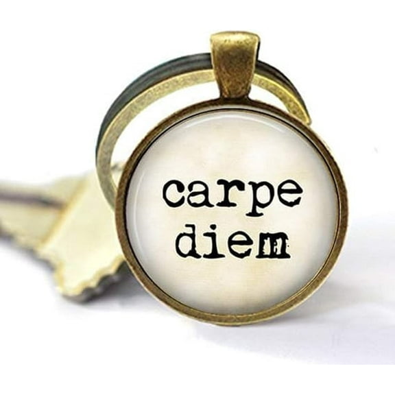 Keychain - Seize The Day - Graduate Gift - Positive Quote Jewelry - Quote Keychain