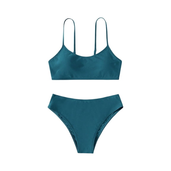 CCRFTGI Swimsuit for Kids Girls Size 14-16 2026 Summer 2 Piece Cute Tankini Beach Swimwear Swimsuits Swimming Girls Clothes Bathing Suit Dark Blue 12-13 Years
