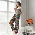 thumbnail image 4 of Uemuo Geometry Pattern Women's Wide Leg Palazzo Lounge Pants with Pockets Light Weight Loose Comfy Casual Pajama Pants-X-Large, 4 of 9