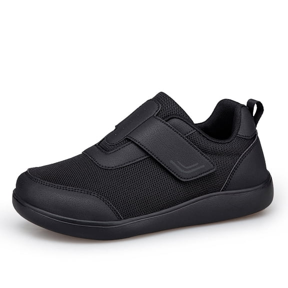 Unisex Wide Width Hook and Loop Walking Shoes for Men Women, Breathable Mesh Comfort Sneakers, Anti-slip Casual Everyday Footwear, 4 Colors