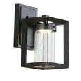 thumbnail image 2 of JONATHAN Y Nate 6.75" Outdoor Modern Cube Seeded Glass/Metal Integrated LED Wall Sconce, Black, 2 of 6