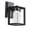 Black/Clear, variant on JONATHAN Y Nate 6.75" Outdoor Modern Cube Seeded Glass/Metal Integrated LED Wall Sconce, Black