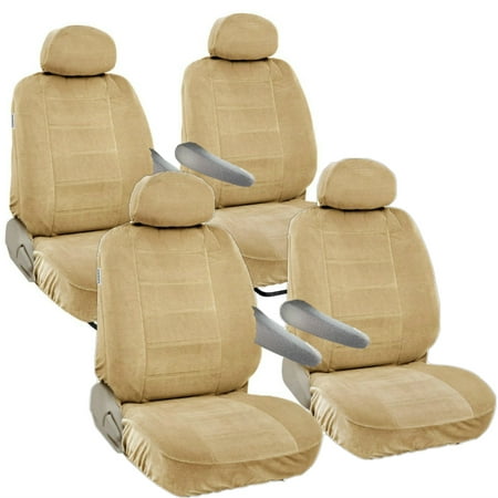 Seat Covers for 2001 Toyota Sienna 2 Row Van Bucket Seat with Adjustable Headrest 10mm Thick Semi Custom Fit (Beige, Tan)
