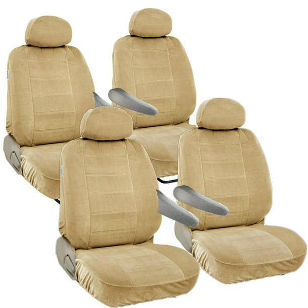 Seat Covers For 2005 Kia Sedona 2 Row Van Bucket With Adjustable Headrest 10mm Thick Semi Custom Fit Beige Tan Com - Bucket Seat Covers With Headrest