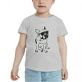 thumbnail image 2 of French Bulldog with Sunglasses Boys Short Sleeve Cute Toddler T Shirts for Boys Girls (Gray, Youth XL), 2 of 5
