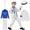 white, variant on AoDai Superstar Five-Piece Clothing Set, suitable for birthday parties, casual cosplay gatherings, etc.
