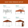 thumbnail image 3 of Best Choice Products 10x10ft Easy Setup Pop Up Canopy, Portable Tent w/ Side Wall, 1-Button Push, Case - Rust, 3 of 8